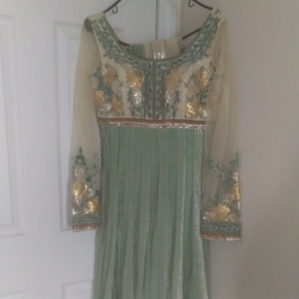Jaded green Pakistani dress